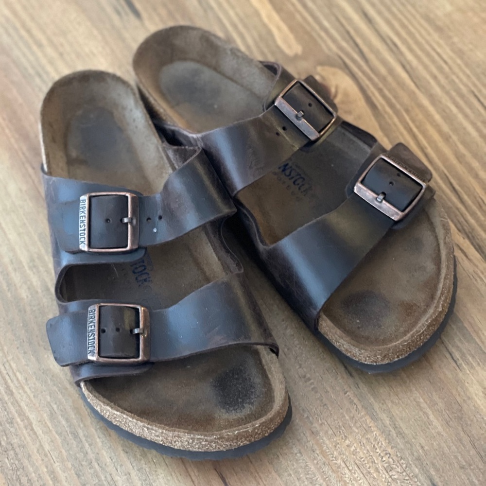 Birkenstock Leather Arizona Soft Footbed Sandals